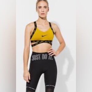 NIKE yellow & black sports bra